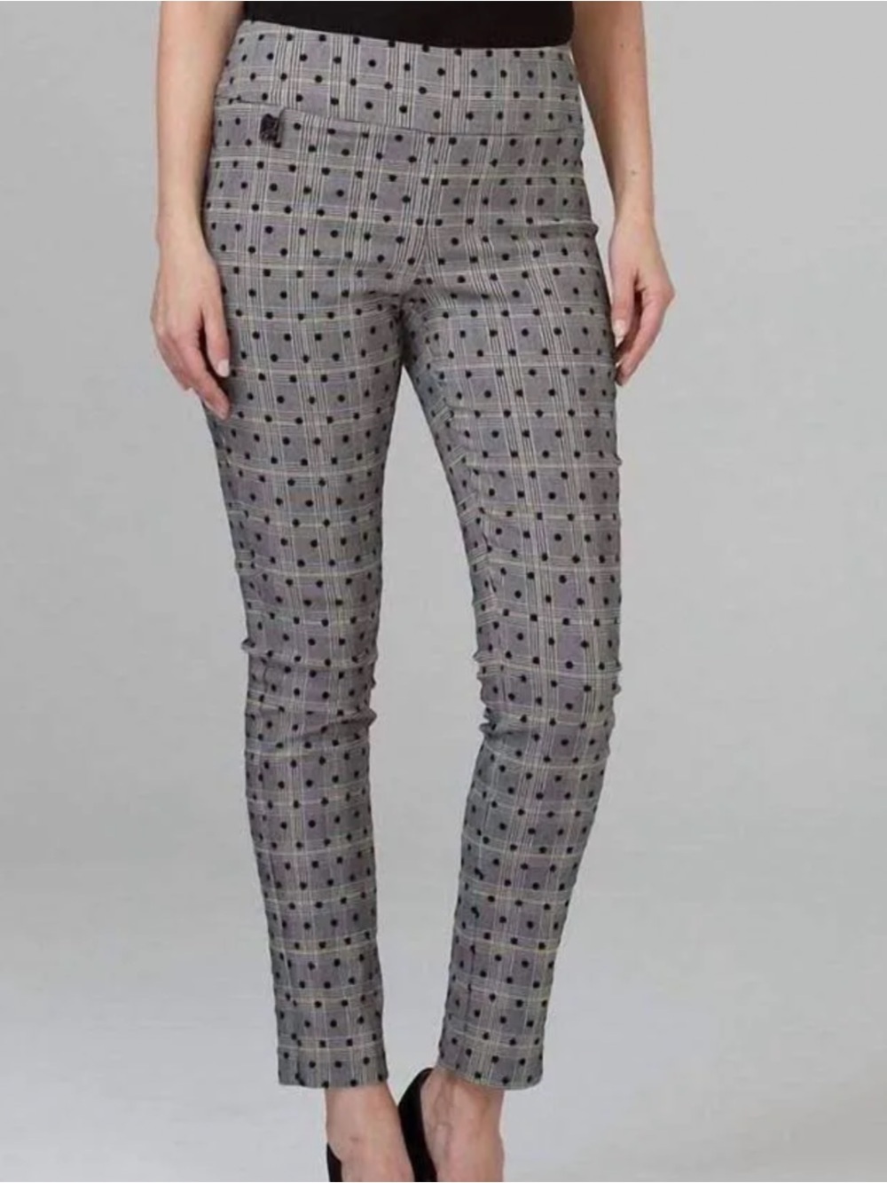 Joseph Ribkoff Plaid Dot Pants